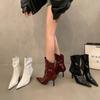 Fashion Autumn Winter New Womens Ankle Boots Fashion 2024 High Quality Solid Color Pointed Toe Outdoors Women's Stiletto Boots