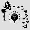 Frameless DIY Wall Clock 2D Mirror Wall Clocks Decor Sticker DIY Quartz Needle Kit for Living Room Bedroom Office Home Decor