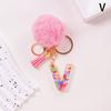 Очаровательный блестящий брелок с инициалами, сверкающий каучуковый кулон в виде алфавита с пушистой буквой, шарм для девочек, сумок, рюкзаков, аксессуаров