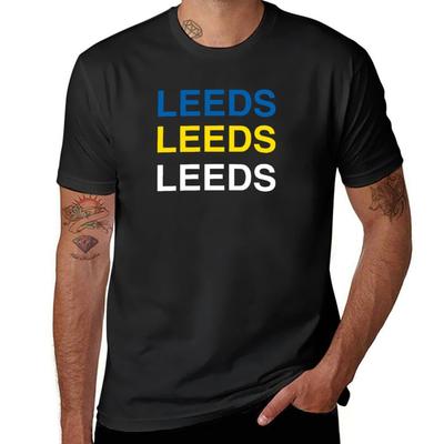 Цветная забавная подарочная футболка United Leeds, оверсайз, мужская, однотонные футболки