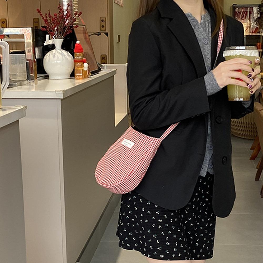 Cute Crossbody Phone Pouch Plaid Grid Shoulder Bag Casual Small Square Bag  Travel