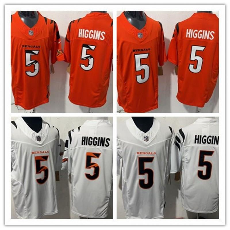 Cincinnati Bengals 5 Higgins Football Jersey Embroidered Game Uniform Men Women