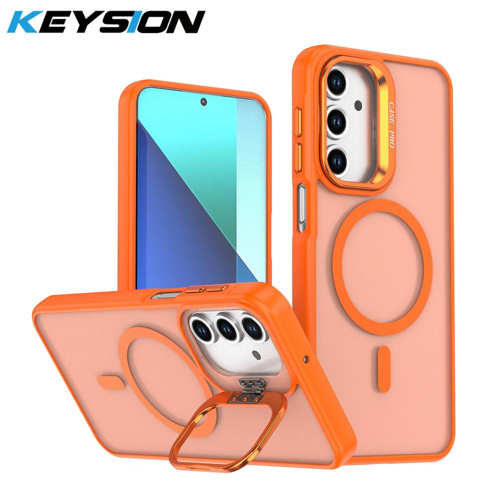 KEYSION Чехол-подставка с магнитом для MagSafe для Samsung Galaxy A55 5G A35 A25 A15 A05S Матовый полупрозрачный ударопрочный чехол