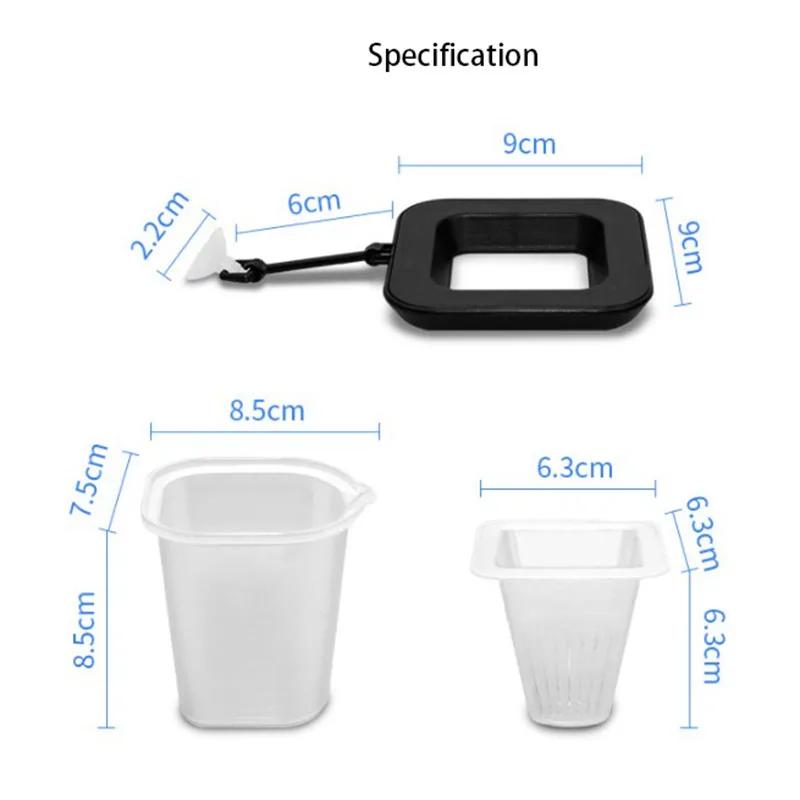 1pc Plastic Feeder Set With Suction Cup For Aquarium Red Worm Feeding Fish Tank Cone Live Food Tapered Hopper Basket Supplies