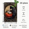 Металлическое настенное искусство WhimsyCat из алюминия, вывеска «Кошка и золотая рыбка», прочный 2D декор из жести для дома, студии, класса