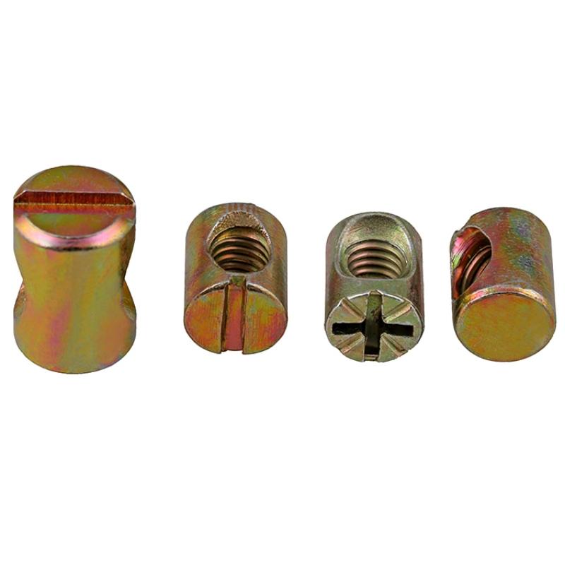 M6 M8 Болты-бочонки Болты Поперечный дюбель Шлицевая вставная гайка Гайка с горизонтальным отверстием Для кроватей стульев мебели