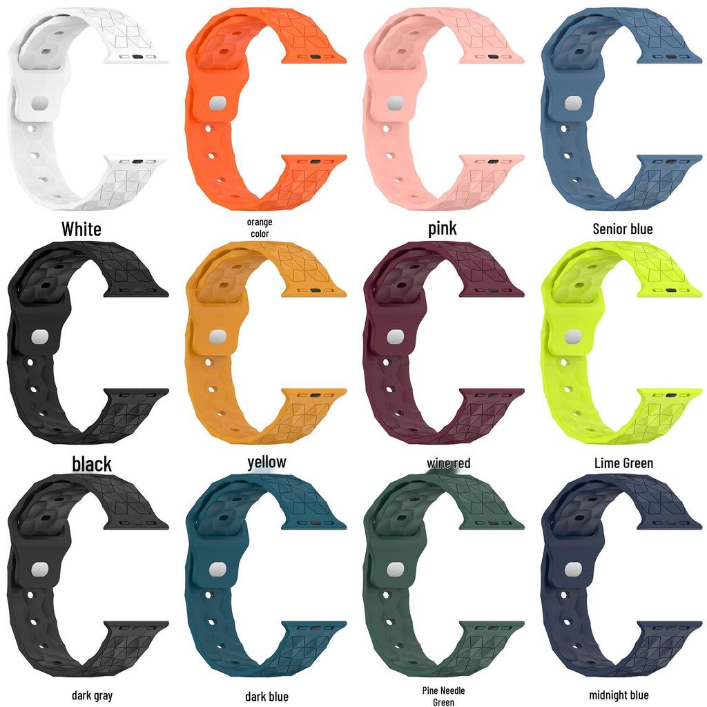 Силиконовый ремешок с дизайном в виде футбольного мяча для Apple Watch Ultra и Series 10-4/SE