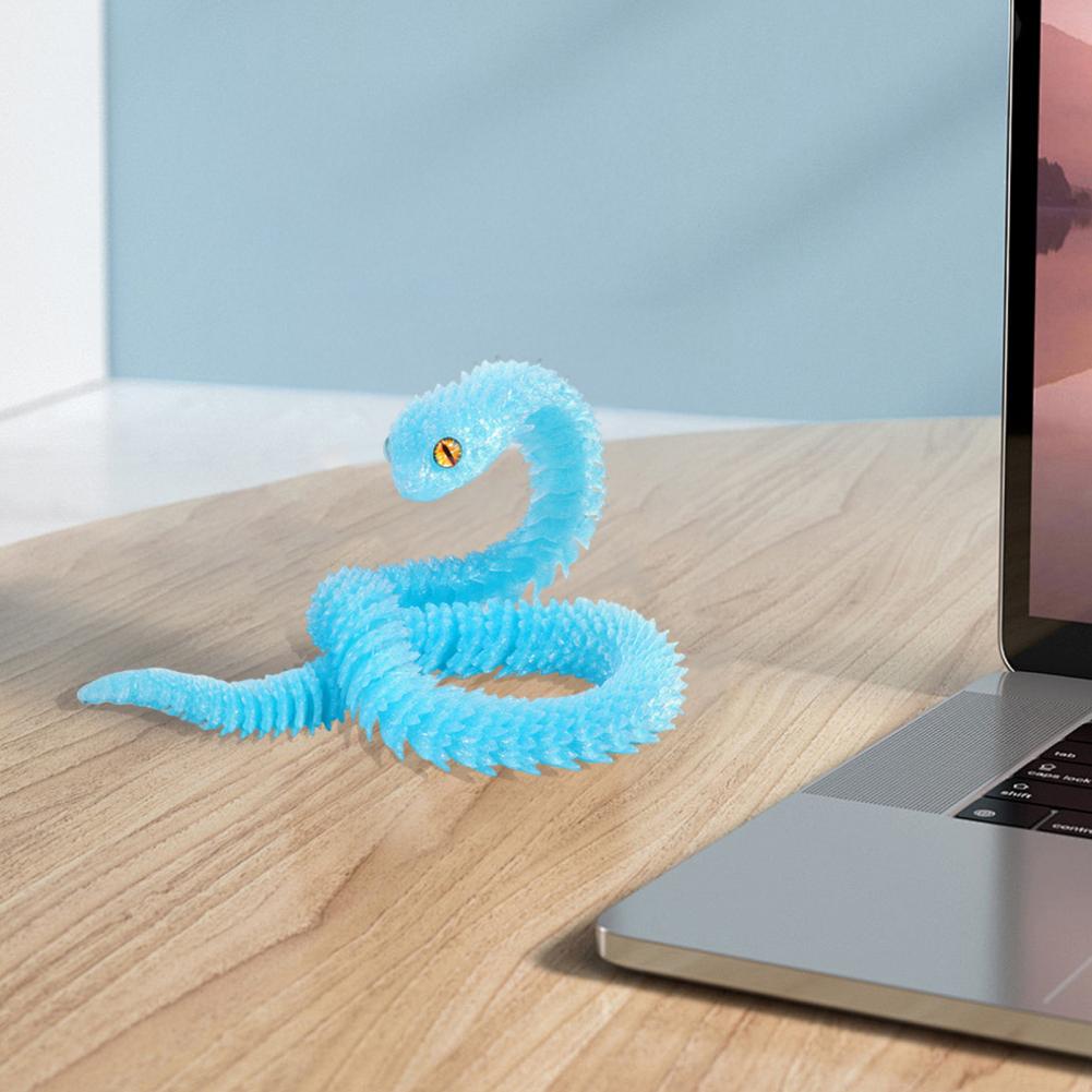 Красочное украшение в виде змеи Игрушка-розыгрыш со змеей 3D-печатное украшение в виде змеи с подвижными суставами Декор для прикроватной тумбочки Стол для дома