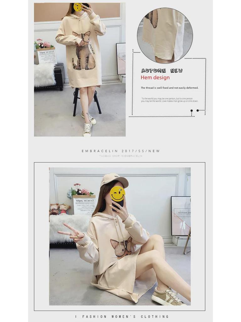 Корейский свободный свитер с длинными рукавами для беременных на весну/осень