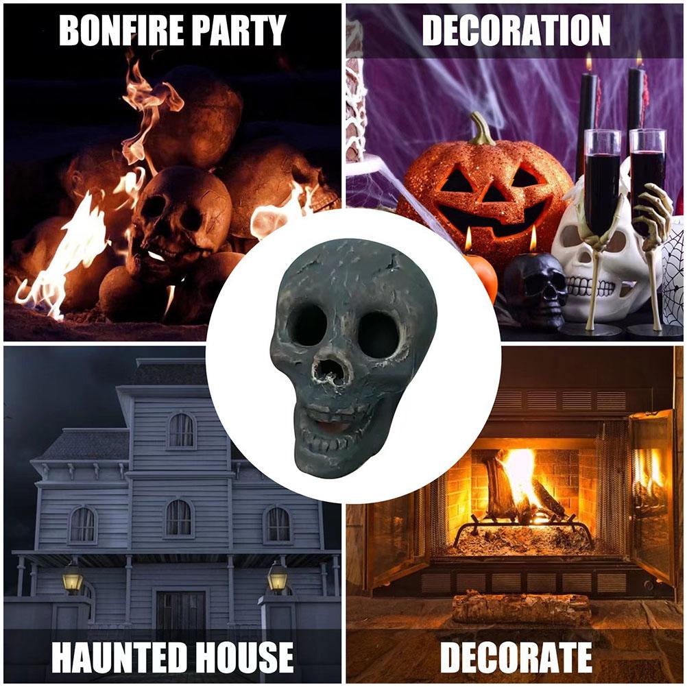 Имитация кости человеческой головы Керамический огнеупорный кострище Скелет Полено для костра Костер Камин