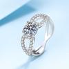 100% настоящий муассанит с бриллиантом, тест 1,0 CT, 6,5 мм, стерлинговое серебро 925 пробы, женские кольца в форме 8, свадебные обручальные украшения