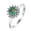 S925 Sterling Silver Ring 1 Carat Moissanite Diamond Jewelry Women's Fashion Sunflower Shaped Four Claw Design Rings