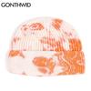 Knitted Tie Dye Beanies Hats Plain Cuff Beanie Knit Ski Cap Casual Skull Warm Solid Winter Blank Headwear Bonnets