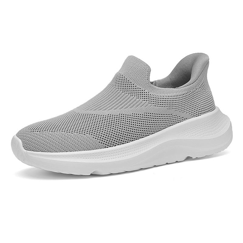 Унисекс Плюс Размер Flyknit Слипоны для Ходьбы - Нескользящие, Легкие Повседневные Кроссовки для Весны и Лета.