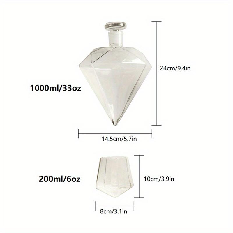 1 комплект бутылок вина, графин для виски в форме ромба с 2 бокалами для вина и деревянным держателем, бутылка вина из боросиликатного стекла, элегантная поделка ручной работы