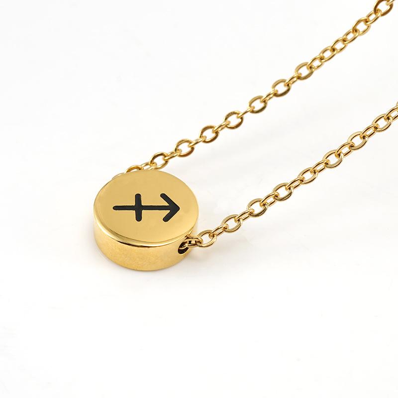 Новое простое круглое ожерелье с подвеской в виде символа созвездия из нержавеющей стали, 12 ожерелье с созвездием для женщин