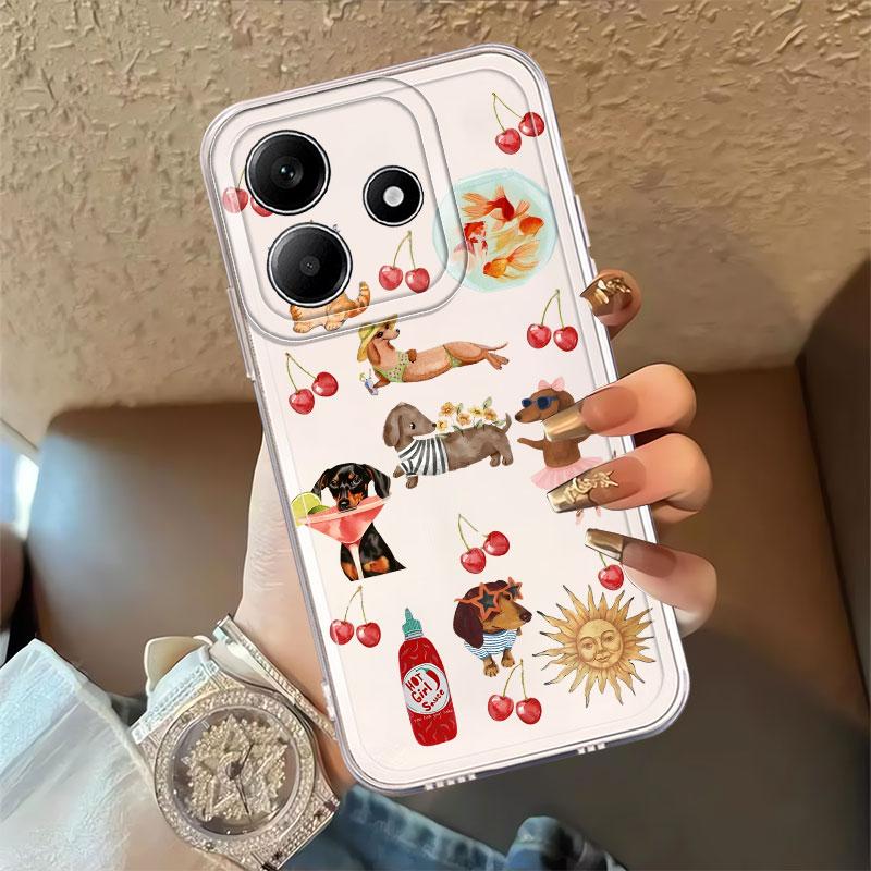 Мультяшный чехол с кошкой и собакой для Xiaomi Redmi Note 14 Pro Plus 14C Note 13 11S 9 10 12S 12 A4 13C 10S 11 Мягкая крышка для телефона