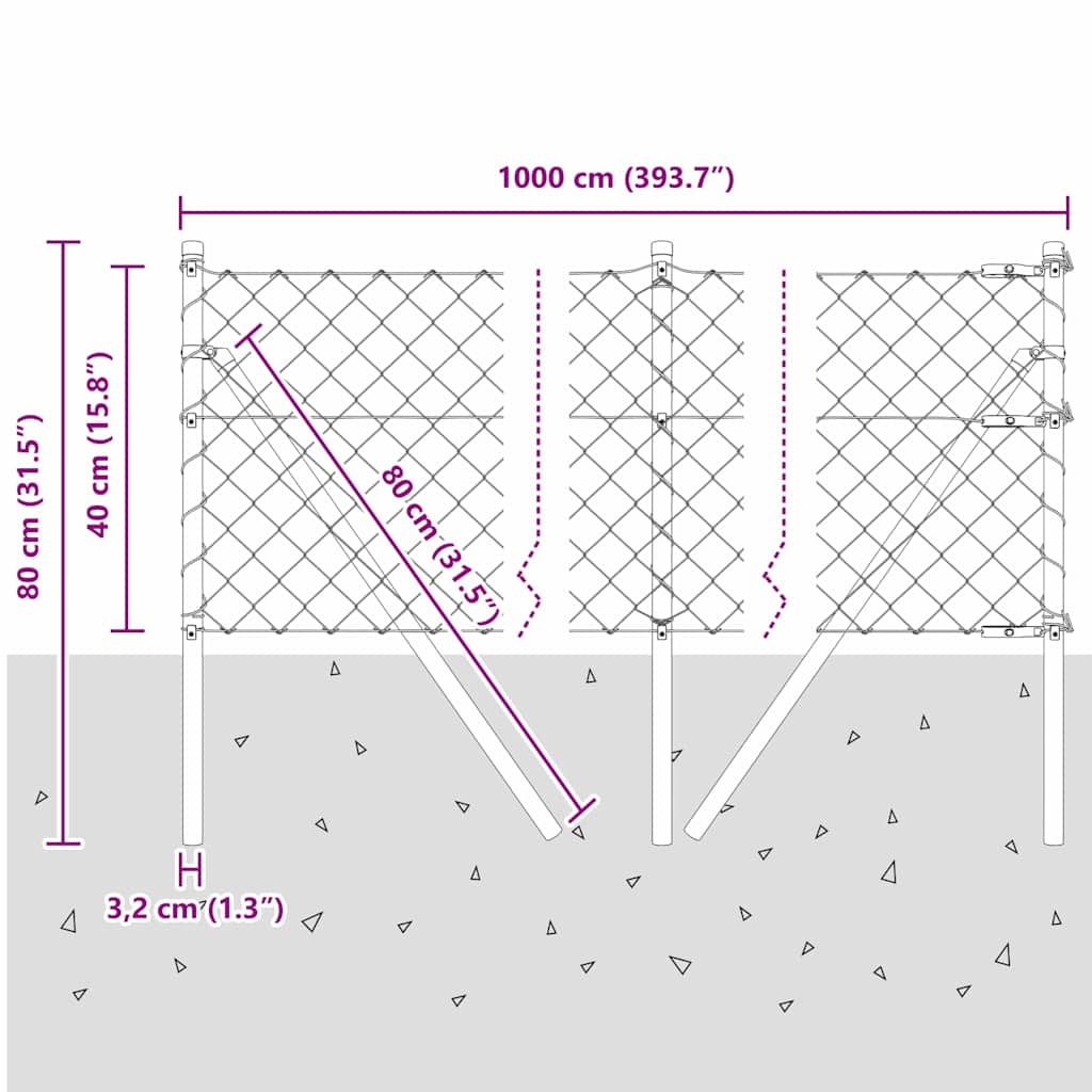 Ground Fix Welded Wire Fence 10 x 0.4 m (W x H)
