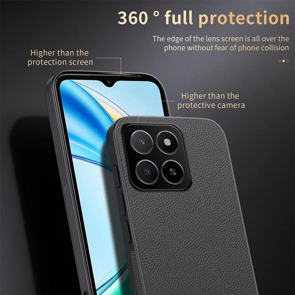 Кожаный чехол MagSafe для Huawei Honor X5b Plus Автомобильный магнитный держатель Беспроводная зарядка Силиконовый жесткий чехол для телефона HonorX5bPlus Накладка