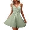 Women's Fashion Casual V-Neck Ruffle Casual Straps Sleeveless Dresses
