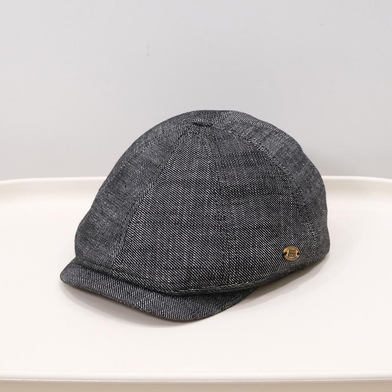 Texture cap retro newsboy hat showing a small face forward hat old money wind bud hat literary beret