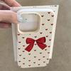 Red Heart Ribbon Bowknot Phone Case For iPhone 17 Pro Max 16 15 14 13 12 11  15 14 Plus X XR XS 16e 17Air Shockproof Soft Cover