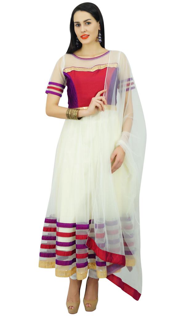 Atasi Женский дизайнерский костюм-сальвар Anarkali длиной до пола с дупаттой