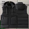 Plus Size S-8XL Autumn Sleeveless Jackets Men Waistcoat New Fashion Men's Warm Vest Hooded Korean Style Padded Coats