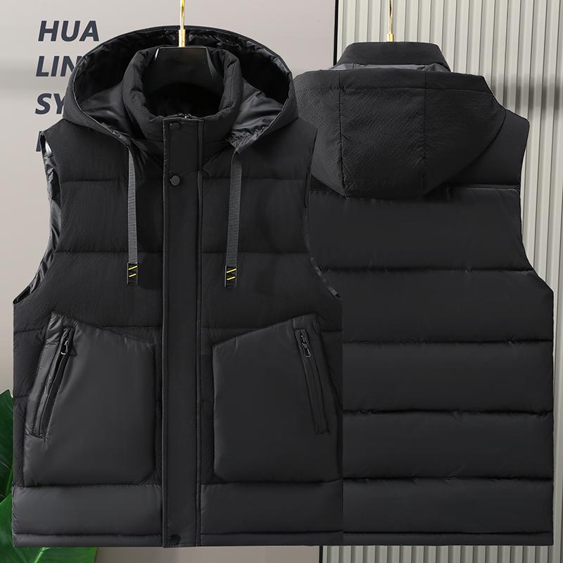 Plus Size S-8XL Autumn Sleeveless Jackets Men Waistcoat New Fashion Men's Warm Vest Hooded Korean Style Padded Coats
