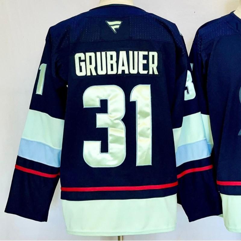 Mens Womens Ice Hockey Practice Jersey Long Sleeve Training Shirt NHL Team Style Utah Grizzlies Devils Kraken Blue Jackets