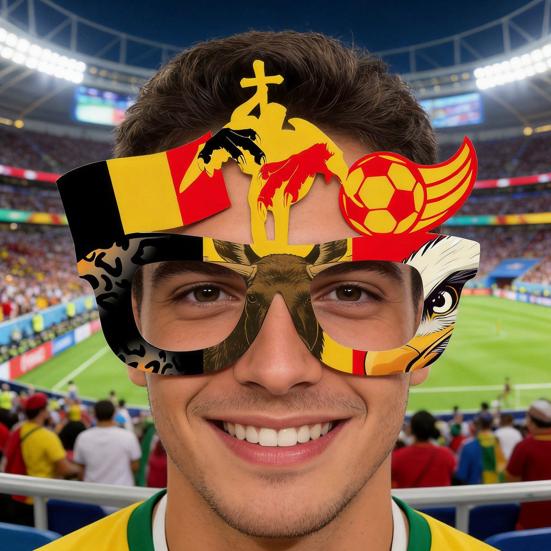 2026 Football Game Glasses Novelty Soccer Themed Party Eyeglasses National Flag Eyewear for Sports Party Favors Photo Props