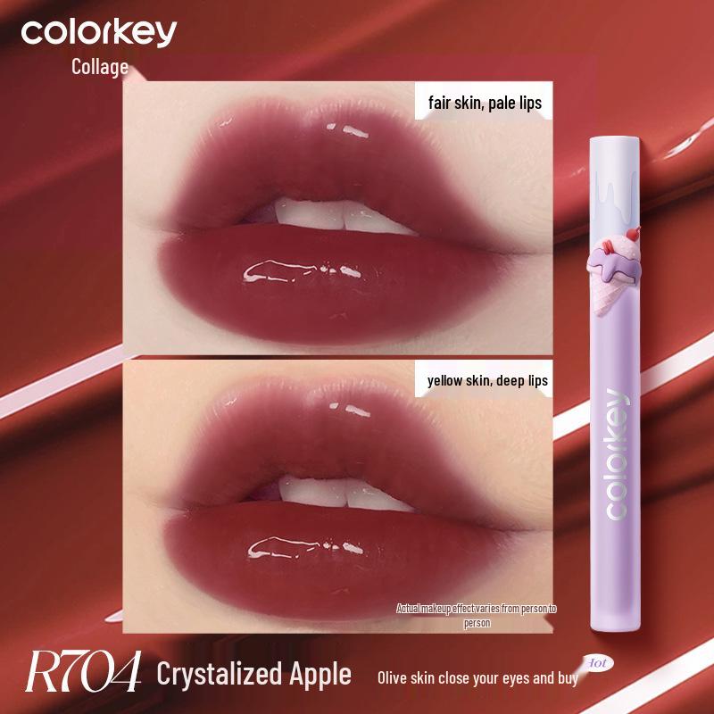 Colorkey Блеск для губ - Женская матовая нюдовая серия и зеркальная помада с эффектом водного сияния