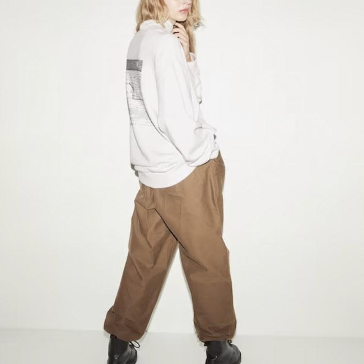 Uniqlo X Kaws Коллаборация Весна/Лето 23 Однотонный Плавающий Принт Кукла Круглый Вырез Пуловер С Длинным Рукавом Вязаный Свитер Унисекс Свитер Белый 467395-01