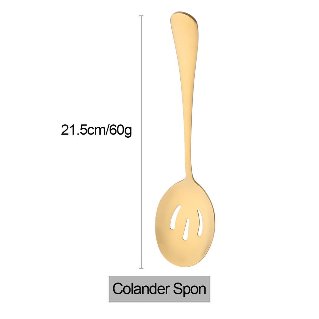 1 Pc Black Stainless Steel Soup Spoon Serving Spoon Colander for Dinner Household Public Dinnerware Salad Kitchen Tableware
