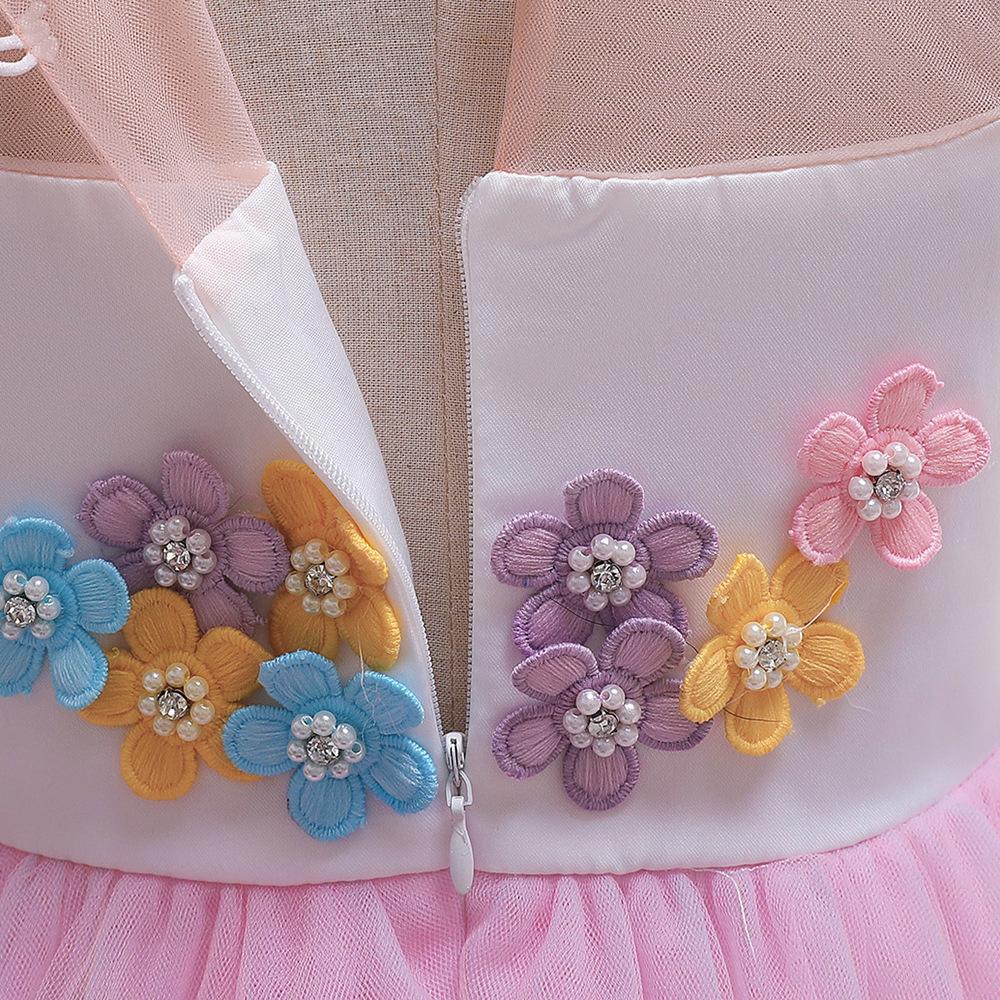 Летние радужные платья для девочек-подростков, праздничное платье для маленьких девочек на день рождения, кружевное платье с цветочным рисунком для новорожденных, одежда принцессы, свадебное платье для маленьких девочек