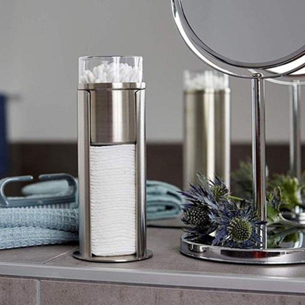 Double Layer Cotton Swab Storage Box Round Cotton Swab Holder Durable Pads Dispenser Q-tips