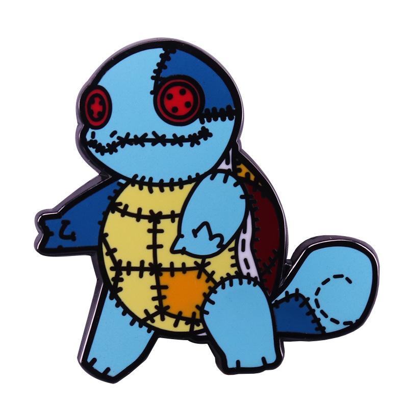 Kawaii Spirit Squirtle Enamel Pins Collect  Series Metal Cartoon Brooch Backpack Hat Bag Collar Lapel Badges
