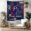 Lamin Yamal Custom Your Name Wall Decor Tapestry Art For Pet Memorial Birthdaywedding Party Backdrop Family Gift