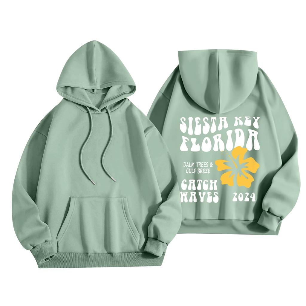 Women's Fashion Women's Lightweight Long Sleeve Pullover With Pockets Preppy Graphic Hoodie