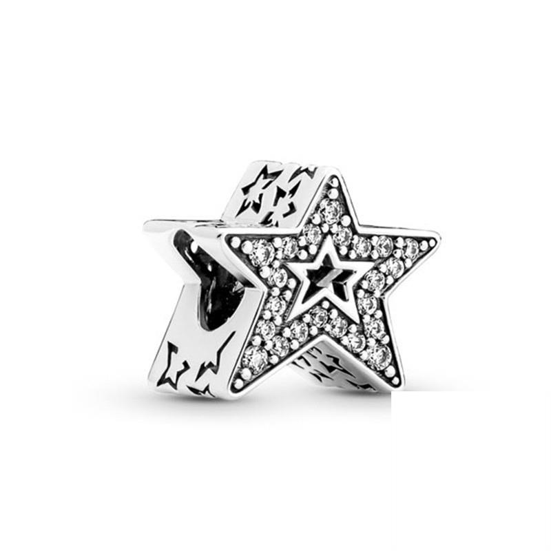 Neastamor сверкающая синяя звезда Санта-Клаус подвеска из бисера подходит оригинальный модный браслет кулон Diy ювелирные изделия для женщин