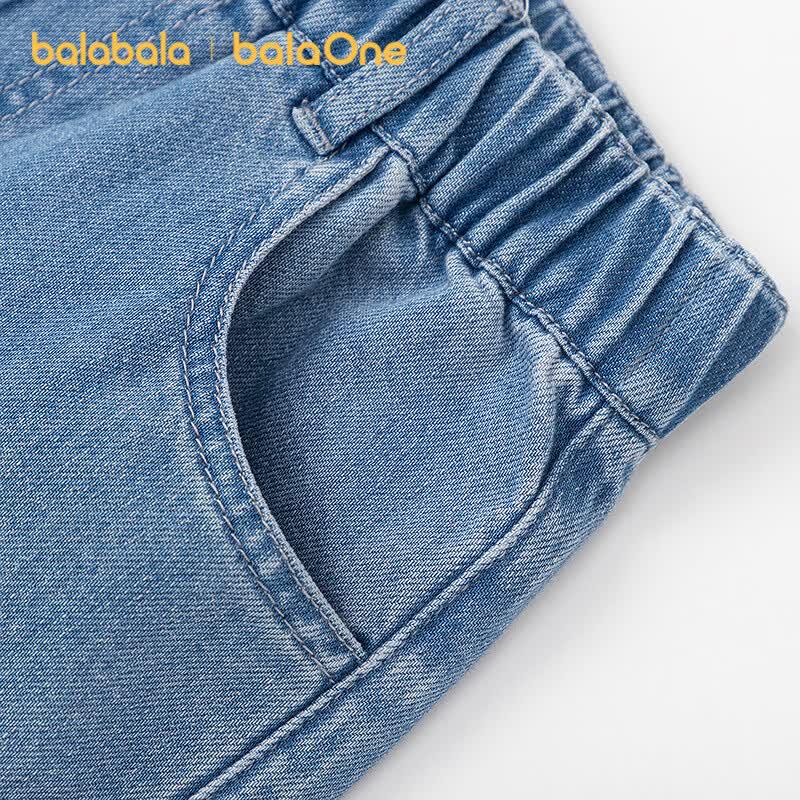 Прямые хлопковые джинсы для девочек Balabala