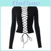 Girl Street Y2k Sexy Spicy Hollow Tie Slim Fit Short Top With Underlay Tshirt