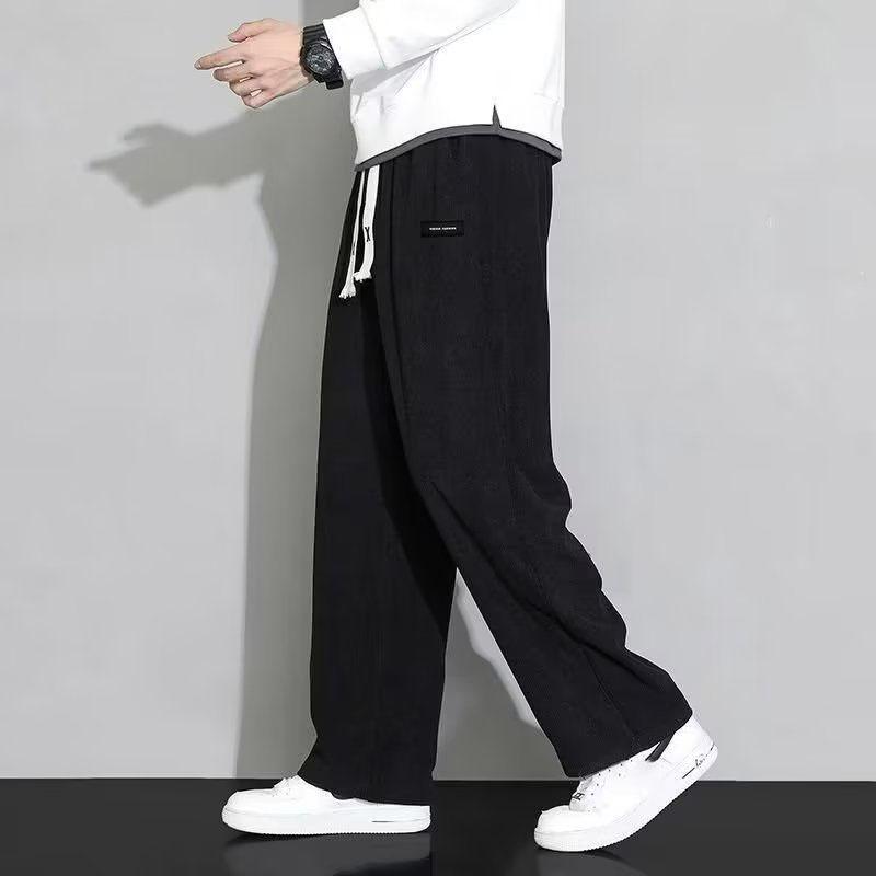 Winter Aoli Velvet Fabric Fleece Warm Casual Pants Men Work Fashion Thick Korea Flocking Joggers Cargo Trousers Male
