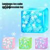 Tension Relief Gadgets Ice Cube Stress Toy, Glow-in-the-Dark Snowflake Filled Cube, Clear Sensory Toy Luminous Adults and Kids Soft Balls
