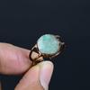 Aquamarine Handmade Gemstone Ring, Copper Electroformed Ring Antique Jewelry, Adjustable Ring Engagement Gift