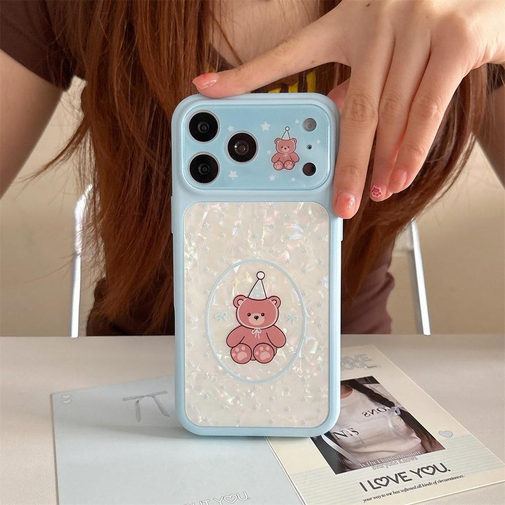 Чехол для iPhone 15/17/16 Pro Max с рисунком медведя, противоударный
