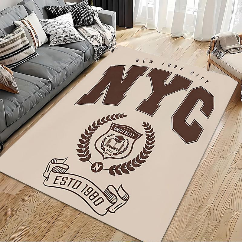NYC University Logo Carpet suitable as a non-slip mat for the living room or bedroom sofa