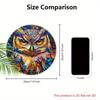 Decorative Hanging Wooden Sign with Cool Owl Pattern - Charming Round Sign for Front Door, Wall Hanging Decor - Ideal Home Hanging Ornament