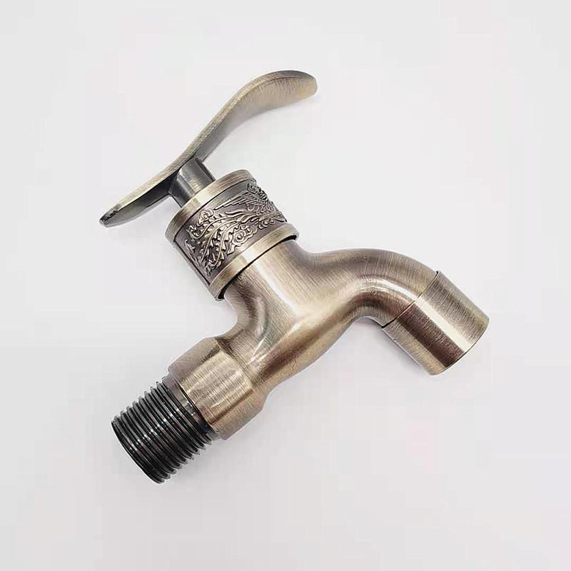 Antique Brass Dragon Carved Tap Faucet Garden Bibcock Washing Machine Faucet Luxury Outdoor Faucet Single Cold Tap