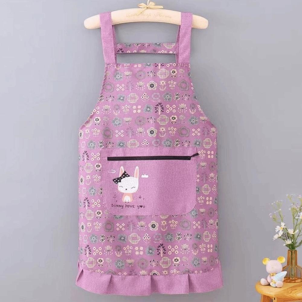 New Breathable Flower Kitchen Apron Cotton Korean Style Cooking Smock Wear-resistant Chef Apron for Women Girl